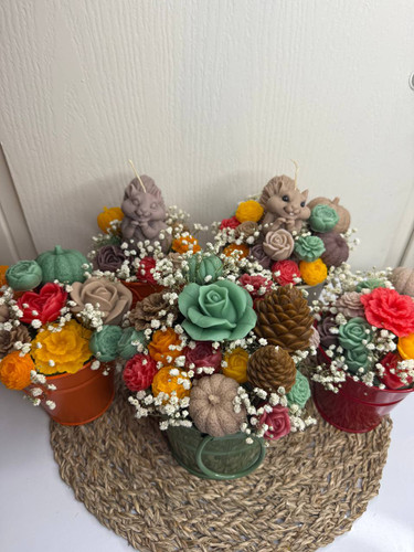 باکس شمع طرح گل پاییزی