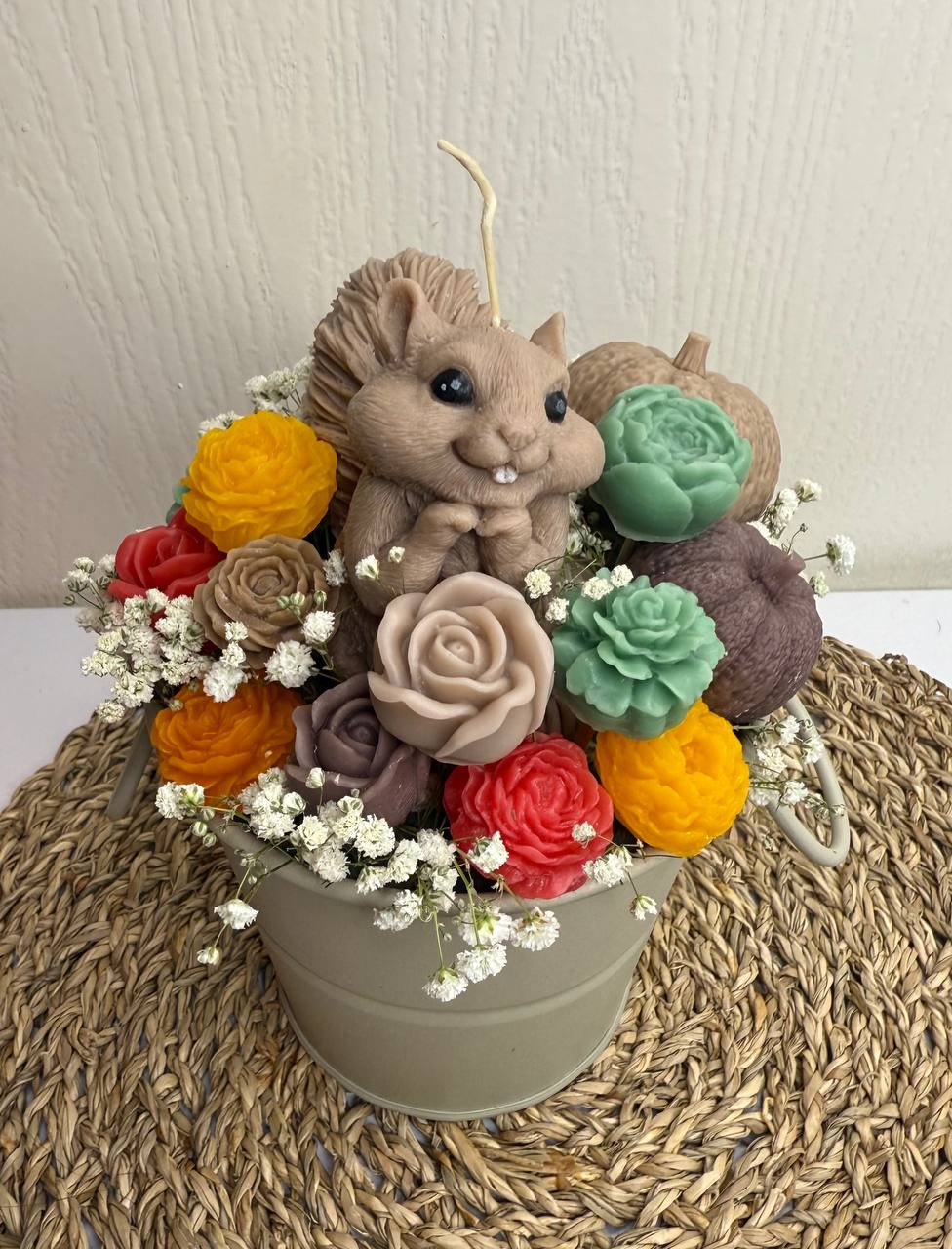 باکس شمع طرح گل پاییزی