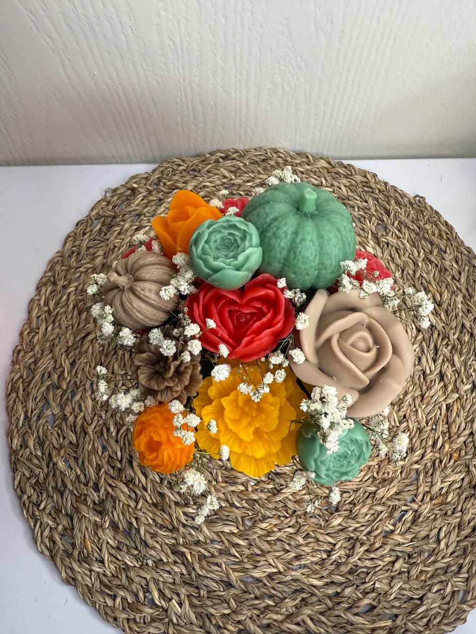 باکس شمع طرح گل پاییزی